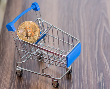 close up of Bitcoin money mining connect Internet Networkの写真素材