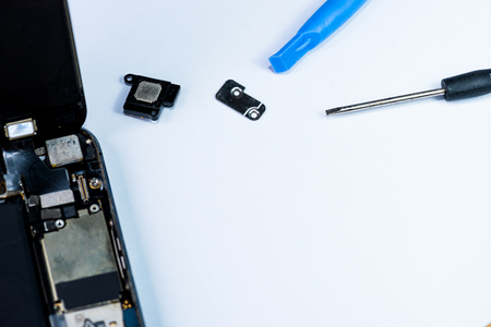 The smartphone was damaged and need to repair which tools smartphoneの写真素材