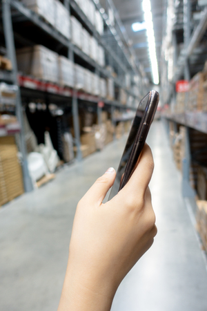 online shopping on mobile phone, Price Comparison(shop around)の写真素材