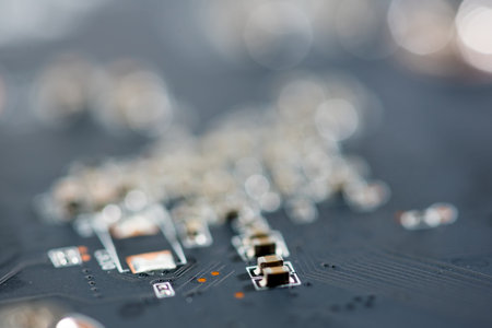 Abstract, close up of Mainboard Electronic computer background.