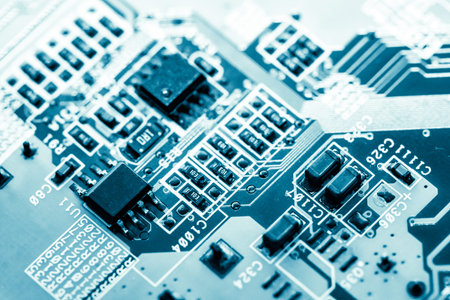 Abstract, close up of Mainboard Electronic computer background.