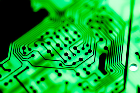 Abstract, close up of Mainboard Electronic computer background.