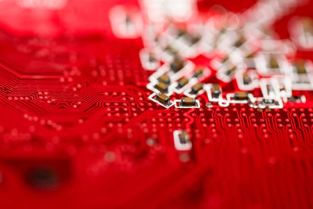 Abstract,close up of Mainboard Electronic computer background.