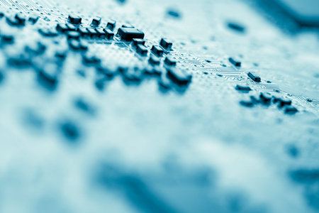 Abstract, close up of Mainboard Electronic computer background.