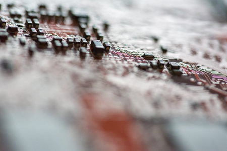 Abstract,close up of Mainboard Electronic computer background.
