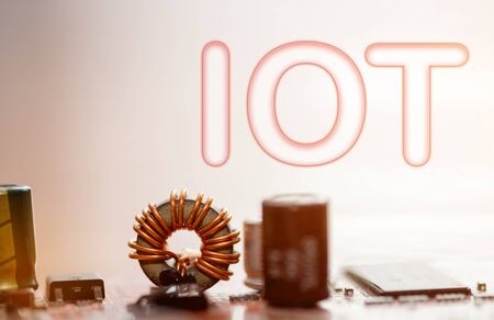 Abstract,close up of Mainboard Electronic computer background. (IOT,Internet of Things)の写真素材