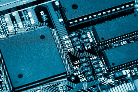 Abstract,close up of Mainboard Electronic background. (logic board,cpu motherboard,circuit,system...