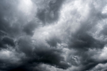 dark storm clouds with background,Dark clouds before a thunder-storm.