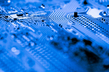 Abstract,close up of Mainboard Electronic background.
(logic board,cpu motherboard,circuit,system...