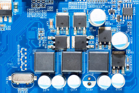 Abstract,close up of Mainboard Electronic background.
(logic board,cpu motherboard,circuit,system...