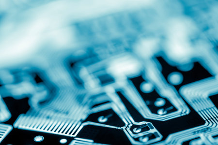 Abstract,close up of Mainboard Electronic background.
(logic board,cpu motherboard,circuit,system...