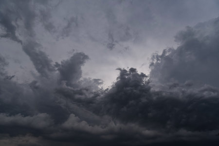 dark storm clouds with background,Dark clouds before a thunder-storm.