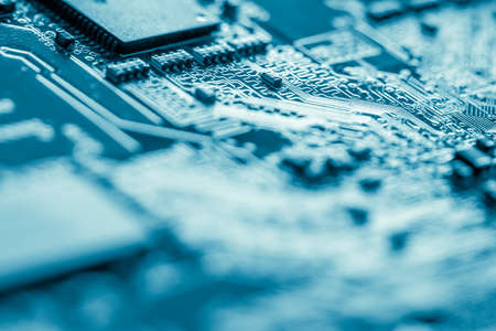 Abstract,close up of Mainboard Electronic background.
(logic board,cpu motherboard,circuit,system board,mobo)の写真素材