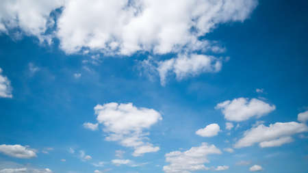 Panoramic view of clear blue sky and clouds, clouds with background.の写真素材