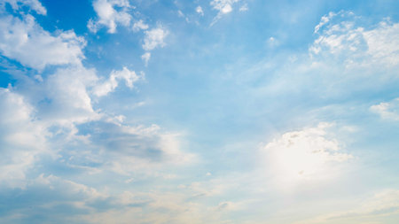 Panoramic view of clear blue sky and clouds, clouds with background.
