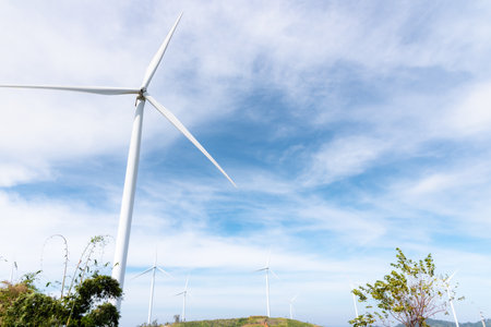 wind power station or wind power plantの写真素材