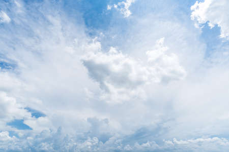 Panoramic view of clear blue sky and clouds, clouds with background.の写真素材