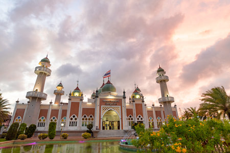 The most beautiful Viewpoint Pattani Central Mosque, southern Thailand.(landmark of Pattani is the...