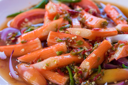 Spicy Seafood Salad, thai food (yum)の写真素材