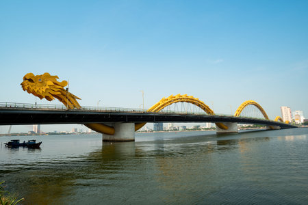 The most beautiful Viewpoint danang bridge da nang city, vietnam.の写真素材