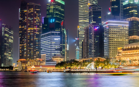 tourist attractions in the city park of Singapore, Asia business concept image, panoramic modern cityscape building in Singapore.のeditorial素材