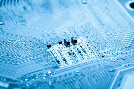 Abstract,close up of Mainboard Electronic background.
(logic board,cpu motherboard,circuit,system board,mobo)の写真素材
