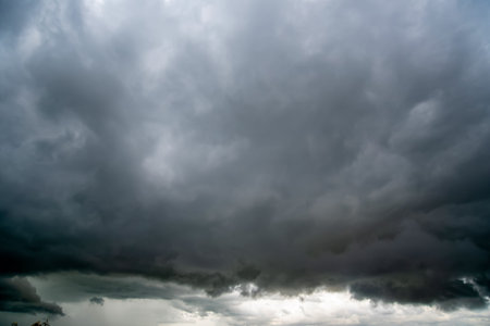 Dark sky with stormy clouds. Dramatic sky rain,Dark clouds before a thunder-storm.
