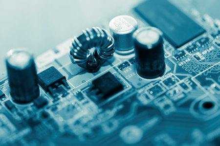 Abstract,close up of Mainboard Electronic background.
(logic board,cpu motherboard,circuit,system...