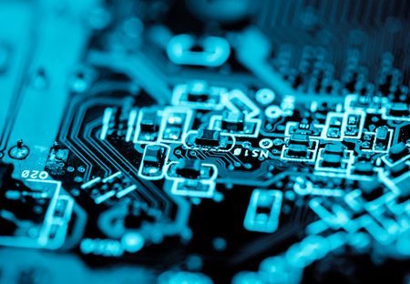 Abstract,close up of Mainboard Electronic background.
(logic board,cpu motherboard,circuit,system board,mobo)の写真素材