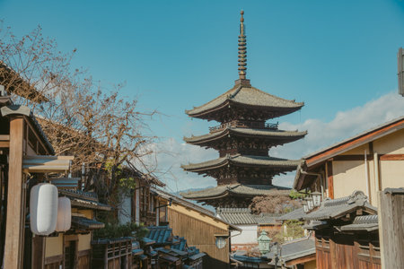 The Yasaka Pagoda(Hokanji), is a popular tourist attraction, the Yasaka Pagoda, also known as Tower of Yasaka and Yasaka-no-to, is a Buddhist pagoda located in Kyoto, Japan.のeditorial素材