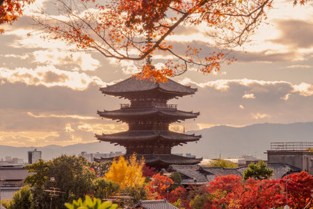 Gion,The district was built to accommodate the needs of travellers and visitors to the shrine.It eventually evolved to become one of the most exclusive and well-known geisha distriの写真素材