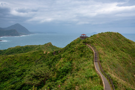 Bitou Cape Hiking Trail in Ruifang District, New Taipei, Taiwanの写真素材
