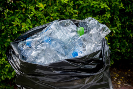 Plastic bottles waiting to be taken to recycle.
