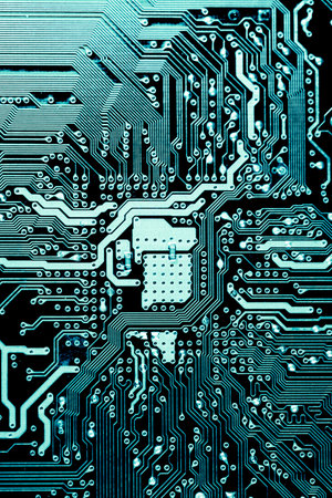 Abstract, Close up at electronic circuits, we see the technology of the mainboard, which is the important background of the computer. (logic board,cpu motherboard,Main board,systemの写真素材