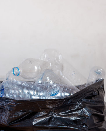 Dirty sea sandy shore ,Environmental pollution,
Plastic water bottles pollution in ocean (Marine...