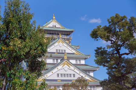 The castle is one of Japan's most famous landmarks and it played a major role in the unification of Japan during the sixteenth century, Osaka Castle Japanの写真素材