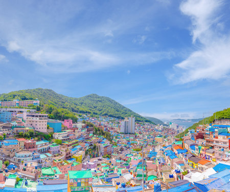 The most beautiful Viewpoint Gamcheon Culture Village Busan(pusan), South Koreaの写真素材