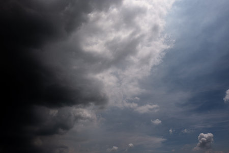 Dark sky with stormy clouds. Dramatic sky rain,Dark clouds before a thunder-storm,clouds before rain