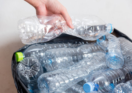 Plastic bottles recycled for plant pots