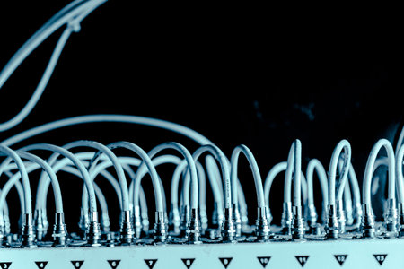 Lan cable working network internet cable , Server internetの写真素材