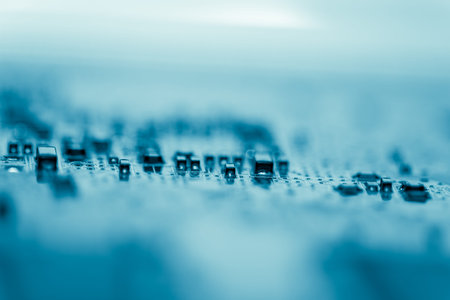 Abstract,close up of Mainboard Electronic background.
(logic board,cpu motherboard,circuit,system...