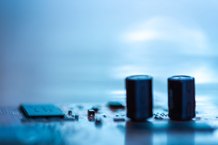 Abstract,close up of Mainboard Electronic background.
(logic board,cpu motherboard,circuit,system...