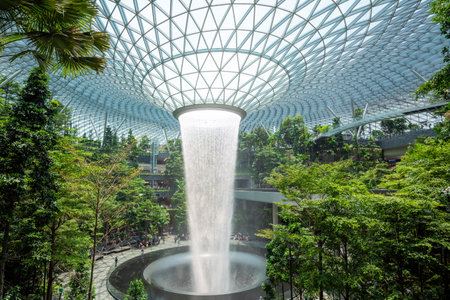 The Rain Vortex at Jewel Changi Airport, Singapore.