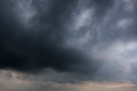 Dark sky with stormy clouds. Dramatic sky rain,Dark clouds before a thunder-storm,clouds before rain