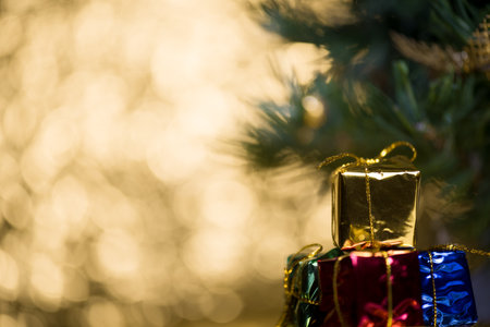 abstract blur Christmas Tree bokeh background.の写真素材