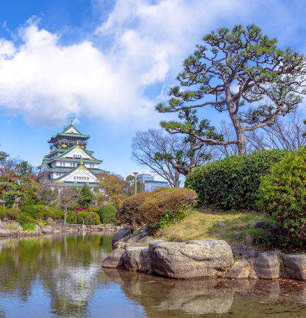 The castle is one of Japan's most famous landmarks and it played a major role in the unification of Japan during the sixteenth century, Osaka Castle Japanの写真素材