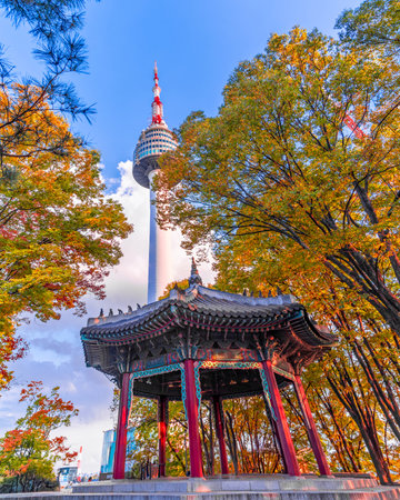 panoramic, tourist attractions in the city park of seoul City, Asia business concept image, panoramic modern cityscape building in korea. 
The most beautiful Viewpoint seoul city,sの写真素材