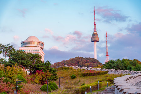 panoramic, tourist attractions in the city park of seoul City, Asia business concept image, panoramic modern cityscape building in korea. 
The most beautiful Viewpoint seoul city,sの写真素材