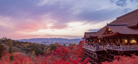 The most beautiful viewpoint of Kiyomizu-dera is a popular tourist destination in Kyoto City, Japan.の写真素材