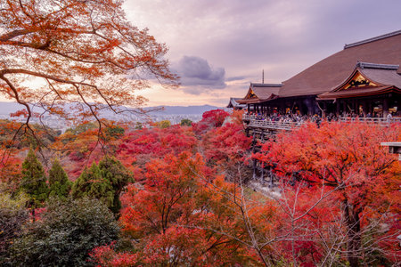 The most beautiful viewpoint of Kiyomizu-dera is a popular tourist destination in Kyoto City, Japan.の写真素材